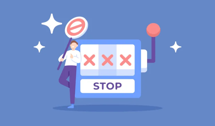 Stoppen Sie das Glücksspiel, dekoratives Bild